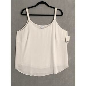 Bar III Women's 1X Scoop Neck Camisole in Lily White NEW